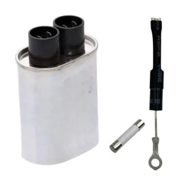 Imagem de Kit Reparo Microondas Capacitor 0,70uf + Diodo + Fusivel 20A - Brazan,