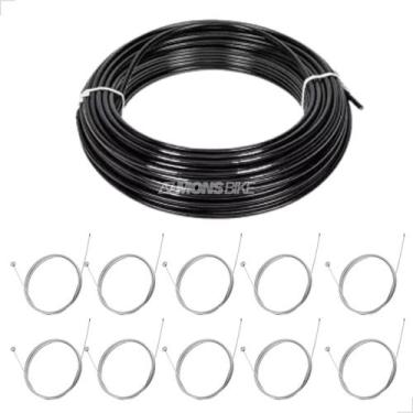 Imagem de Kit Rolo Conduíte 4mm Teflon 20 Metros Bike + 10x Cabo de Aço Freio 19