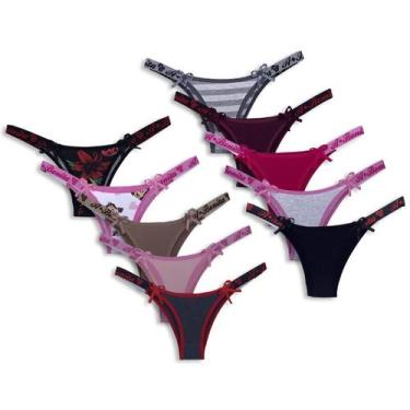 Imagem de Kit com 10 Tangas Amor de Verão Algodão Penteado - Click Mais Bonita, 