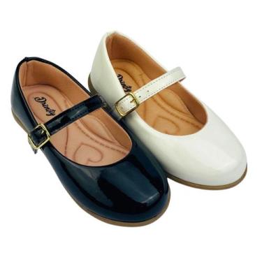 Imagem de Kit Com 2 Pares Sapatilha Infantil Menina Boneca Verniz Confortável SP