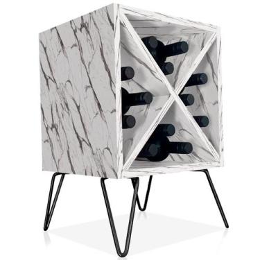 Imagem de Suporte Adega De Vinho Santiago Madeira MDF 12 Garrafas - Preto Vulcan