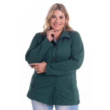 Imagem de Casaco Feminino em Molecotton com Elastano - Serena, Verde militar, G2