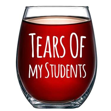 Imagem de Panvola Tears of My Students Teacher Gifts Stemless Wine Glass Funny College Professor Formatura Presentes de Apreciação do Professor de Estudante Drinkware (500 ml)