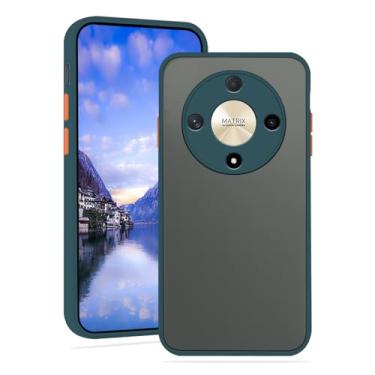 Imagem de Anlalish Capa protetora compatível com Honor Magic 6 Lite translúcida fosca, Honor Magic 6 Lite, à prova de choque, TPU (verde escuro)