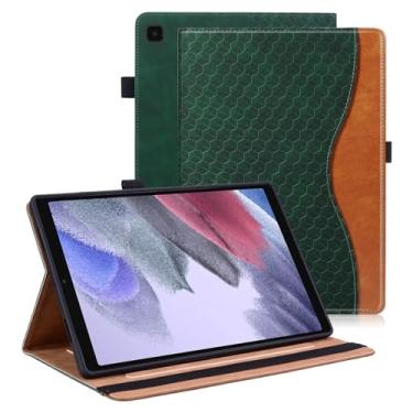 Imagem de Varohix Capa para Samsung Galaxy Tab A7 Lite 22.1 cm 2021 (SM-T220/T225/T227) Suporte de visualização multiângulo de couro PU com bolso para cartão, verde retrô