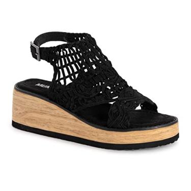 Imagem de MUK LUKS Sandálias femininas Flying High Wedge, Preto, 37