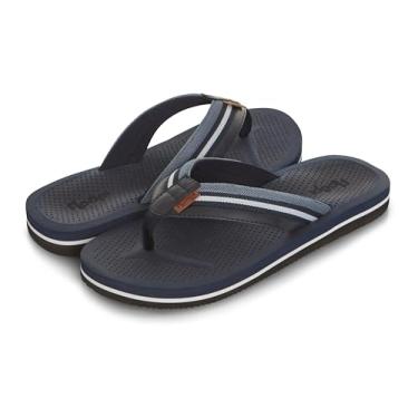 Imagem de Floopi Chinelos masculinos de lona premium sandálias de praia masculinas com textura pontilhada palmilha sandálias de ajuste confortável com solas antiderrapantes internas e externas, Azul marino, 44