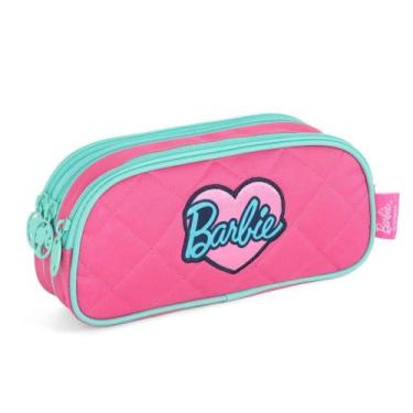 Imagem de Estojo 3 Divisórias Escolar Barbie Rosa Pink Luxcel
