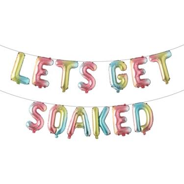 Imagem de Lets Get Soaked Birthday Decoration Pool Beach Lets Get Soaked Balloons Splish Splash Birthday Balloons Pool Birthday Party Decoration Balloons (LETS GET SOAKED Rainbow)