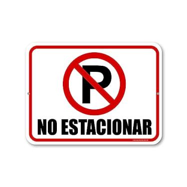 Imagem de Honey Dew Gifts, No Estacionar, 23 cm x 30 cm, sem placa de estacionamento, poste de placa de metal, placas de aviso, placas para empresas, placas de estacionamento, letras para negocios en espanhol,