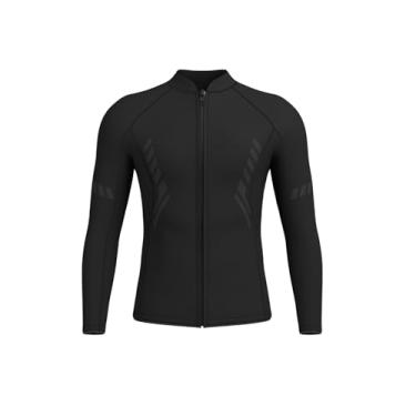 Imagem de GoldFin Roupa de mergulho masculina, 3 mm, jaqueta de neoprene, manga comprida, roupa molhada para esportes aquáticos, mergulho, surfe, caiaque, natação