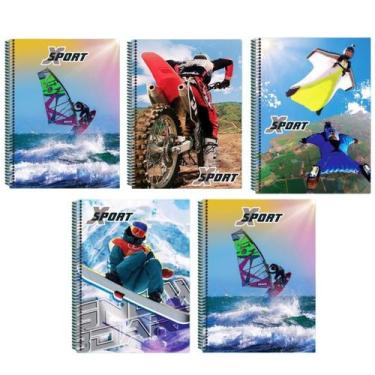 Imagem de Kit 5 Caderno Sport 96 Folhas Arame Capa Dura Reforçado - Maxima cader