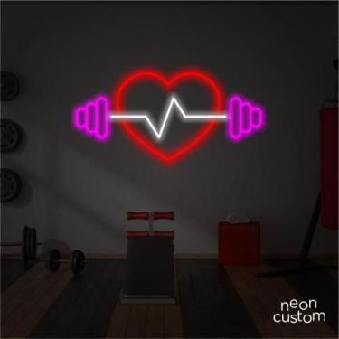 Imagem de painel letreiro led Neon Amo Malhar decoracao festa bar - Neon Custom,