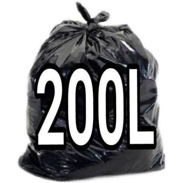 Imagem de Saco De Lixo 200 Litros Preto 100 Unid Resistente - HIGIPACK