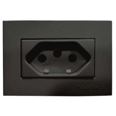 Imagem de Tomada Para Móvel Preto 20A Margirius Embutir MDF Planejado - Farol
