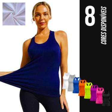 Imagem de Camiseta REGATA MALHA FRIA POLIAMIDA feminina Dry Fit tecido furadinho