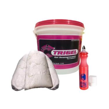 Imagem de Estopa de Algodao 2Kg, Marcador Industrial  & Gel Desengraxante Rosa -