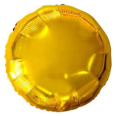 Imagem de Balão Metalizado Redondo Ouro 18" (45cm) - Make+