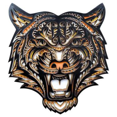 Imagem de Quadro Tigre, Quadro Decorativo, Quadro Alto Relevo 3D, 30cm - Ecolase