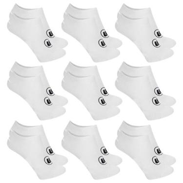 Imagem de Kit 9 Pares de Meias Esporte Legal Sapatilha Invisível Masculina, Bran