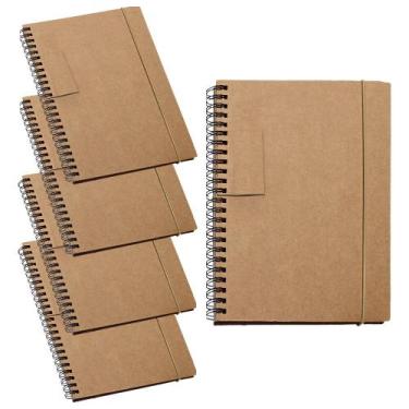 Imagem de Kit 5x Caderneta de Anotações Ecológica 14x18cm 60 Folhas Sem Pauta Pr