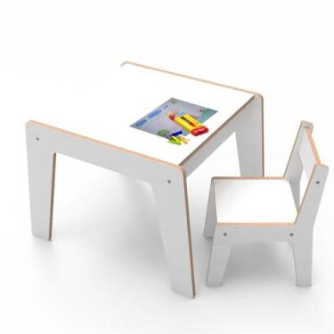 Imagem de Conjunto Mesinha e Cadeirinha Infantil Criança Mesa Didática Educativa