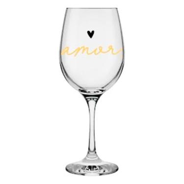 Imagem de Taça de Vinho Barone Love Gold 490ml Amor 7056016 - Allmix