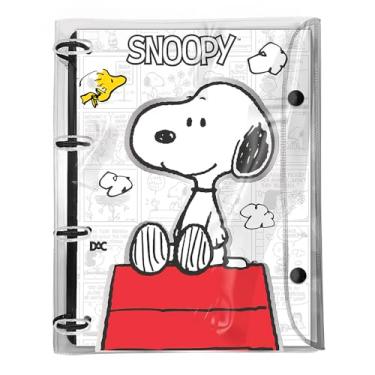 Imagem de DAC - Caderno Argolado Universitário PVC Cristal com 192 Folhas Fechamento em Botão - Snoopy