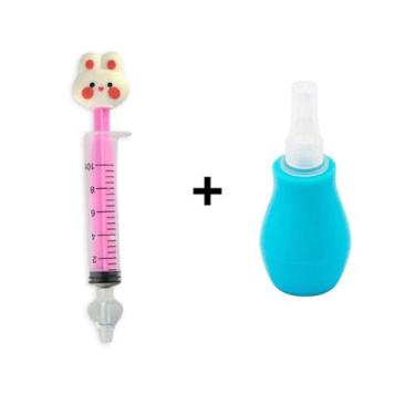 Imagem de Kit Aspirador Nasal  Seringa Lavagem Nasal Bichinhos Divertidos - Vila
