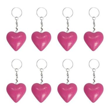 Imagem de Chaveiro Rosa Com Correntinha & Argola Para Pendurar Chaves - Russo Ar