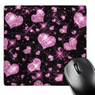 Imagem de 3dRose Mouse pad LLC 20 x 20 x 0,63 cm, corações brilhantes rosa (mp_41085_1)