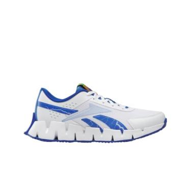 Imagem de Reebok Tênis infantil unissex Sonic Zig Dynamica 2.0, Branco/Azul/Branco, 18