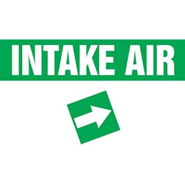 Imagem de Accuform Signs RPC764GNWTPH Marcador de duto de vinil "Admissão de Ar" para duto OD de até 25,4 cm, 10 cm L x 61 cm C, branco em verde
