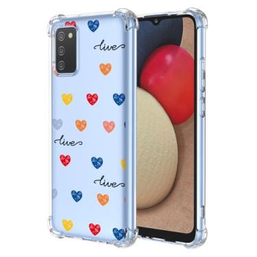 Imagem de Callyue Capa para Samsung Galaxy A02s, design de padrão colorido, capa protetora transparente fina macia, designs modernos para mulheres e meninas, vida colorida