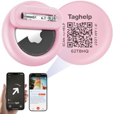 Imagem de Taghelp Suporte AirTag para Crianças com Pino, Rastreador GPS Leve Oculto Seguro com Etiqueta de Nome QR Code para Crianças, Idosos, Coleira de Animais de Estimação, Compatível com Apple AirTags
