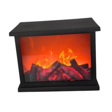 Imagem de Generic Lareira Lanterna Decorativa Portátil Lareira Sem Luz de Fogo Realista Atmosfera Luz LED Decoração