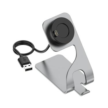 Imagem de KETOPKIN Base de carregamento com cabo USB para Garmin Fenix 8, 7, 6, 5, Epix 2, Venu 2 Smartwatch Charger (cinza)