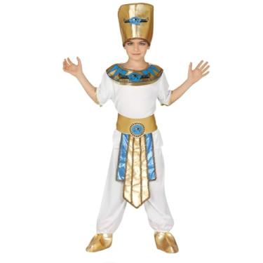 Imagem de Fantasia Infantil pra Menino de Carnaval e Festa Roupa Faraó do Egito Egipicio com Coroa Branco e Dourado (M 5-6)