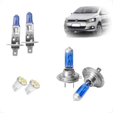 Imagem de Kit Lâmpadas Halógena Super Branca H7 H1 Farol Baixo e Alto Fox 2010 2