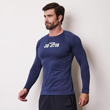 Imagem de Manga Longa Rash Guard Compressão Jiu jitsu Nogui/Azul Royal - Move Sp