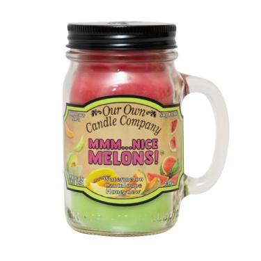 Imagem de Our Own Candle Company Mmm… Nice Melons! Vela de pote de melancia, melão, perfumada de melão, 368 g