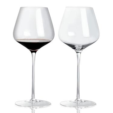 Imagem de ACHEER Conjunto de 2 taças de vinho tinto de cristal soprado à mão, 680 g, haste longa, transparente, grande - caixa de presente, perfeita para homens e mulheres, ideal para qualquer ocasião