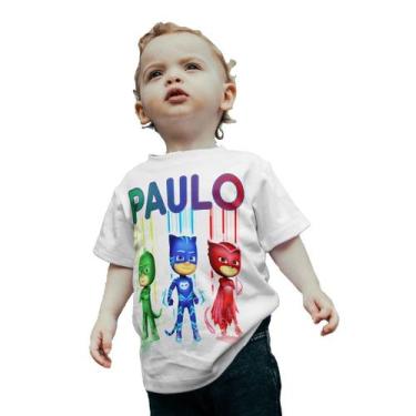 Imagem de Camiseta Camisa Festa Infantil Pj Mask Heróis Com Nome 5 - loja dinka,