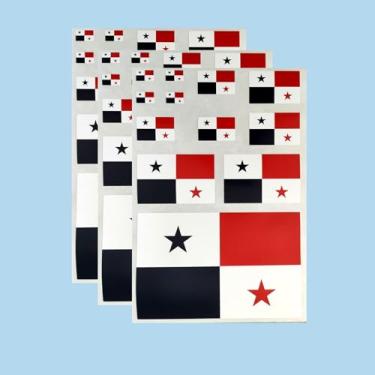 Imagem de Ruoming Ruoming Conjunto de adesivos da bandeira nacional, vários tamanhos, 3 folhas (Panamá)