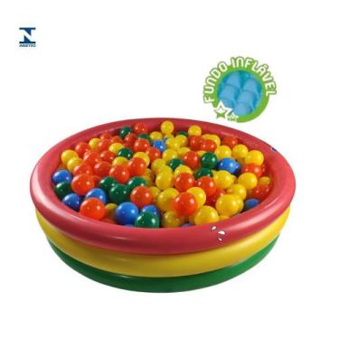 Imagem de Piscina Com Bolinha Inflável Infantil 126 Lts Fundo Inflável - Wellmix