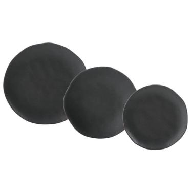 Imagem de Jogo de Pratos 18 Peças Orgânico Preto Matte Porto Brasil