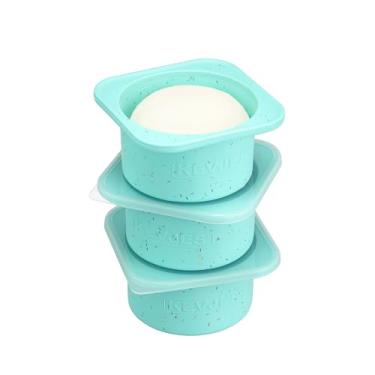 Imagem de KEVJES Plus 1000Ml Recipientes Para Fermentação De Massa De Pizza Para Pizza Artesanal Familiar Diy, Caixas Empilháveis De Silicone De Grau Alimentício Com Tampas, Freezer, Geladeira, Máquina De Lav