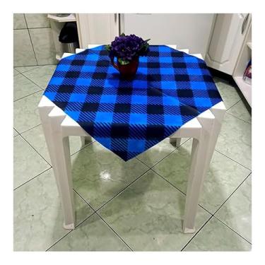 Imagem de Toalha De Mesa Tnt XADREZ XADREZAO PRETO E AZUL 70x70 6 Uni