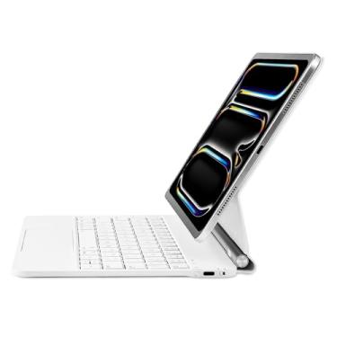 Imagem de InUnion Capa Magic Keyboard para iPad Pro de 11 polegadas (M4) 2024, suporte magnético de fácil configuração com ótima experiência de digitação, trackpad embutido, fundo de 3 brilhos