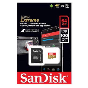 Imagem de Cartão de memória microSDXC UHS-3 64GB SanDisk Extreme SDSQXAF-064G-GN6MA